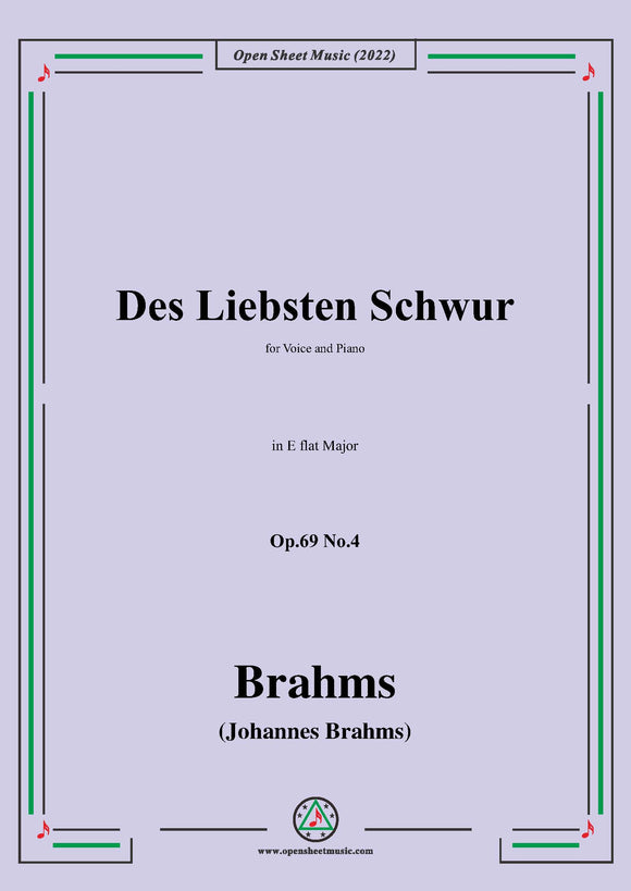 Brahms-Des Liebsten Schwur,Op.69 No.4 in E flat Major