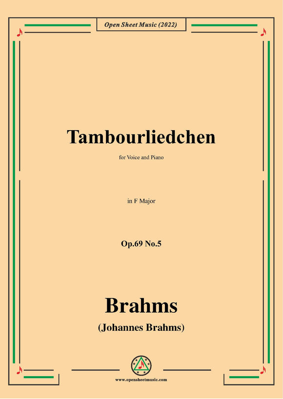 Brahms-Tambourliedchen,Op.69 No.5 in F Major