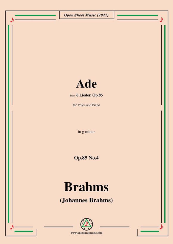 Brahms-Ade,Op.85 No.4