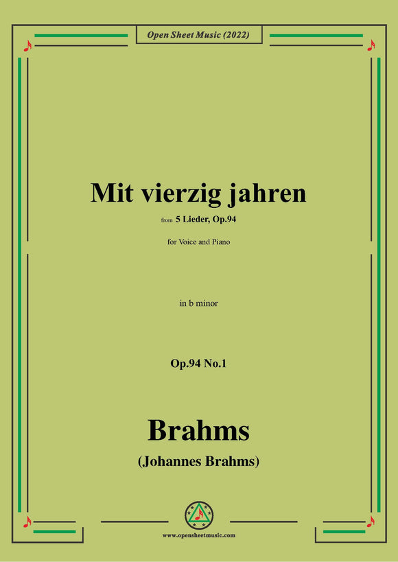 Brahms-Mit vierzig jahren,Op.94 No.1