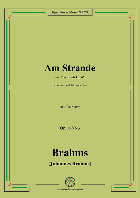 Brahms-Am Strande-On the Beach,Op.66 No.3,in E flat Major