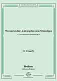 Brahms-Warum ist das Licht gegeben dem Mühseligen,Op.74 No.1,for A cappella