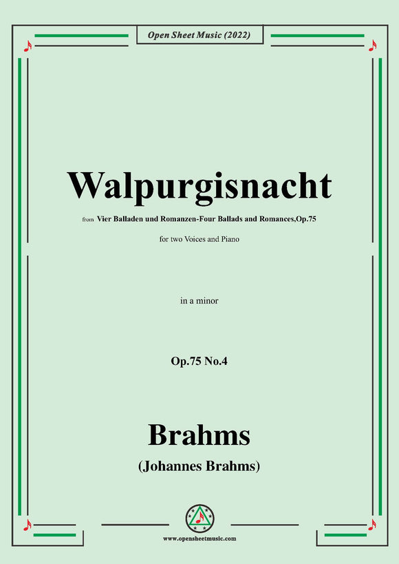 Brahms-Walpurgisnacht-Walpurgis Night,Op.75 No.4,in a minor