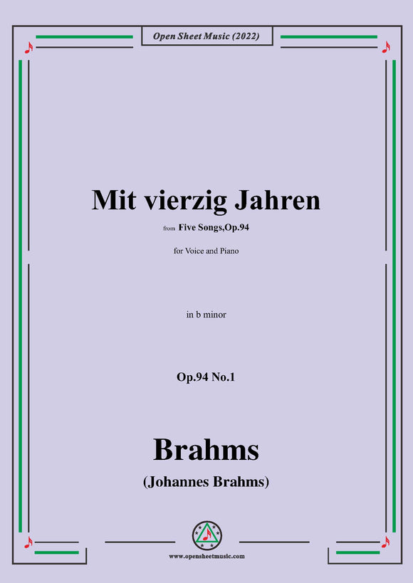 Brahms-Mit vierzig Jahren,Op.94 No.1