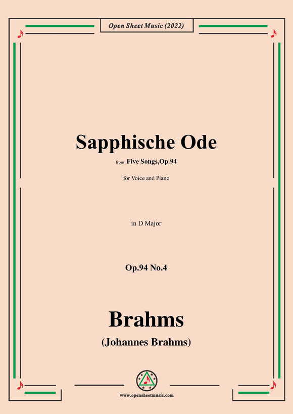 Brahms-Sapphische Ode,Op.94 No.4