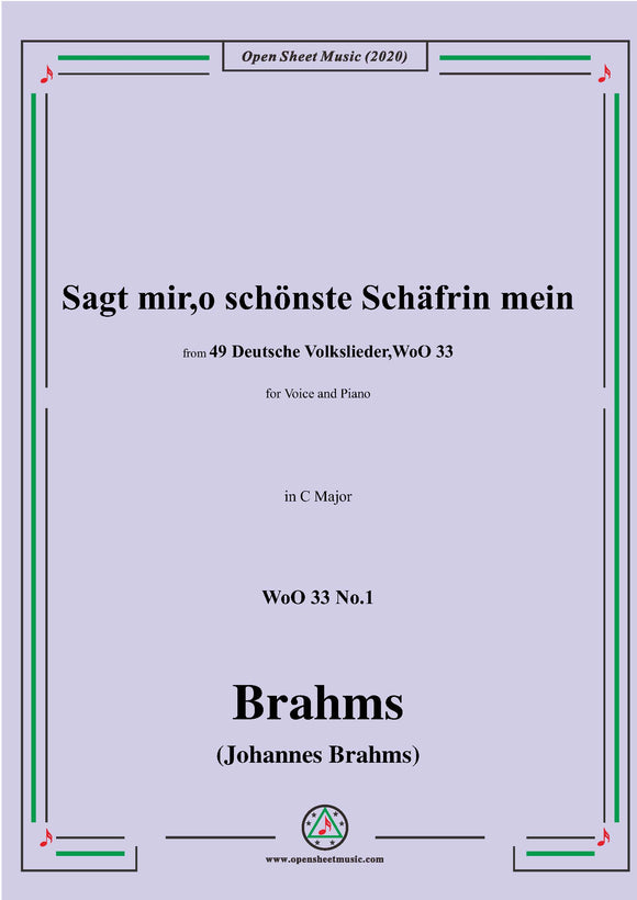 Brahms-Sagt mir,o schönste Schäfrin mein,WoO 33 No.1