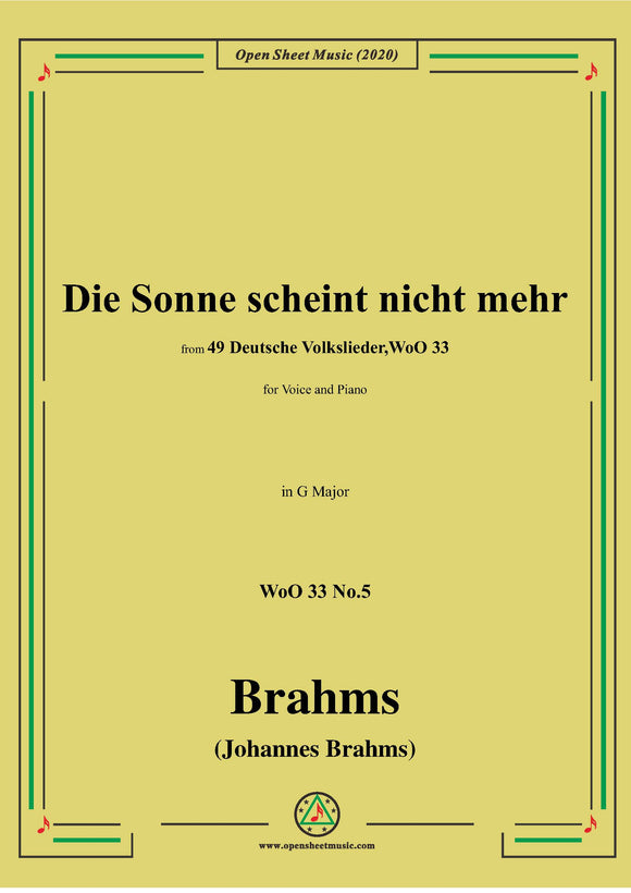 Brahms-Die Sonne scheint nicht mehr,WoO 33 No.5