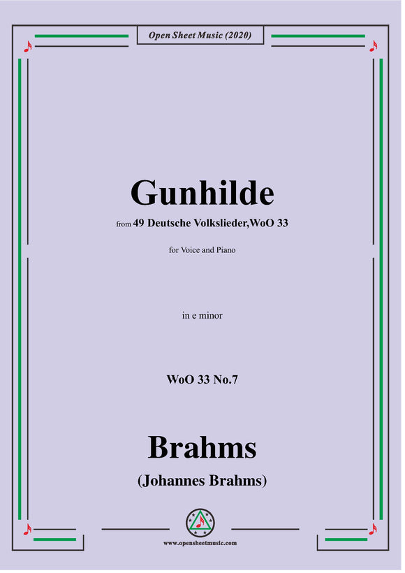 Brahms-Gunhilde,WoO 33 No.7,in e minor
