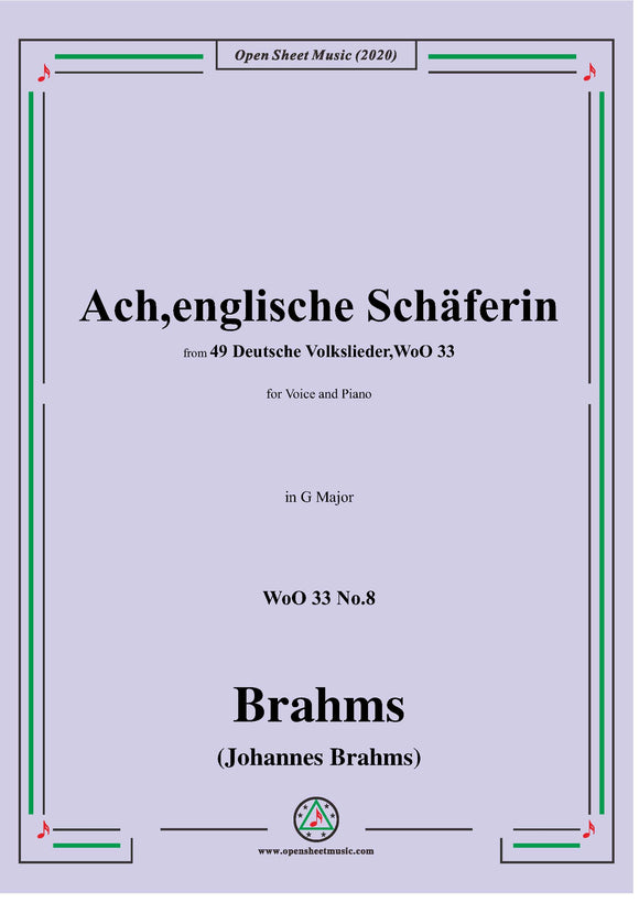 Brahms-Ach,englische Schäferin,WoO 33 No.8