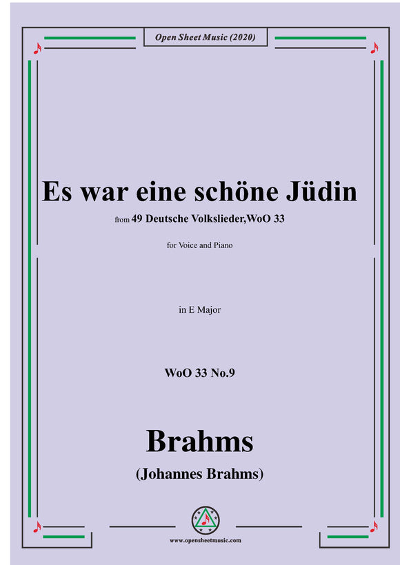 Brahms-Es war eine schöne Jüdin,WoO 33 No.9