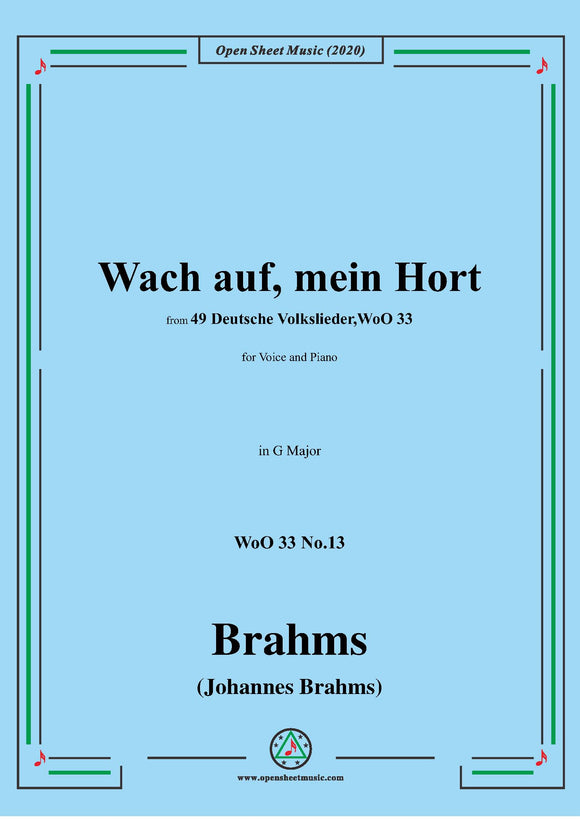 Brahms-Wach auf,mein Hort,WoO 33 No.13