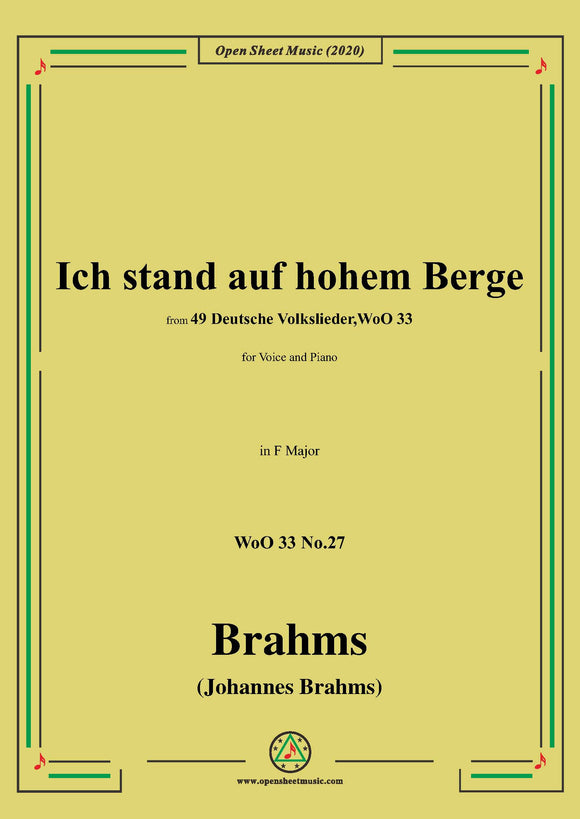 Brahms-Ich stand auf hohem Berge,WoO 33 No.27