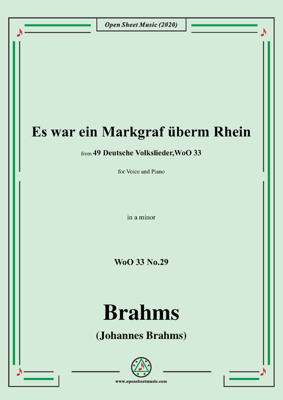 Brahms-Es war ein Markgraf überm Rhein,WoO 33 No.29