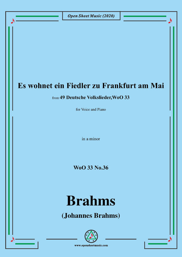 Brahms-Es wohnet ein Fiedler zu...,WoO 33 No.36