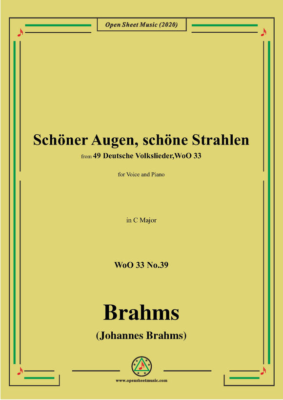 Brahms-Schöner Augen,schöne Strahlen,WoO 33 No.39