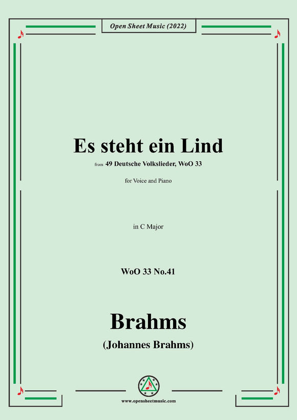 Brahms-Es steht ein Lind,WoO 33 No.41
