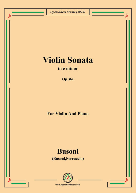 Busoni-Violin Sonata in e minor,Op.36a