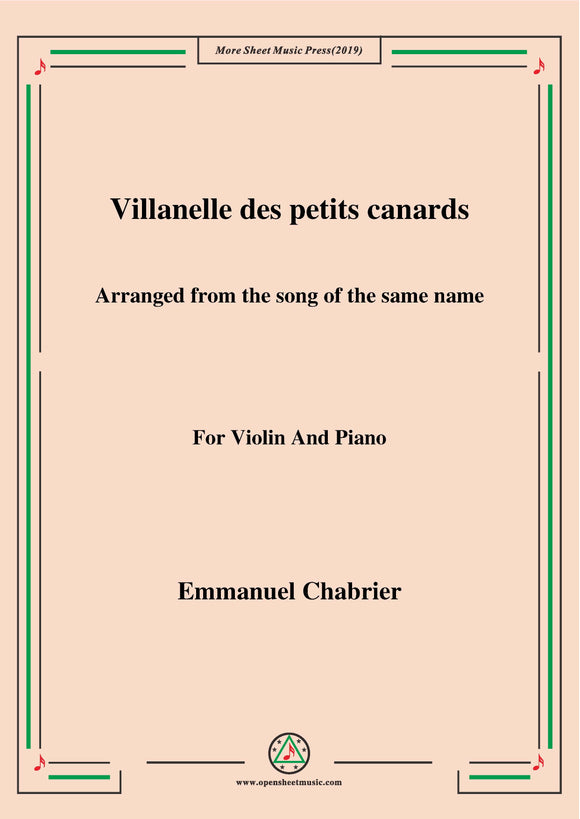 Chabrier-Villanelle des petits canards