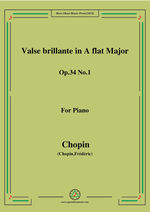 Chopin-Waltz No.2 in A flat Major,Op.34 No.1,Valse brillante1,for Piano
