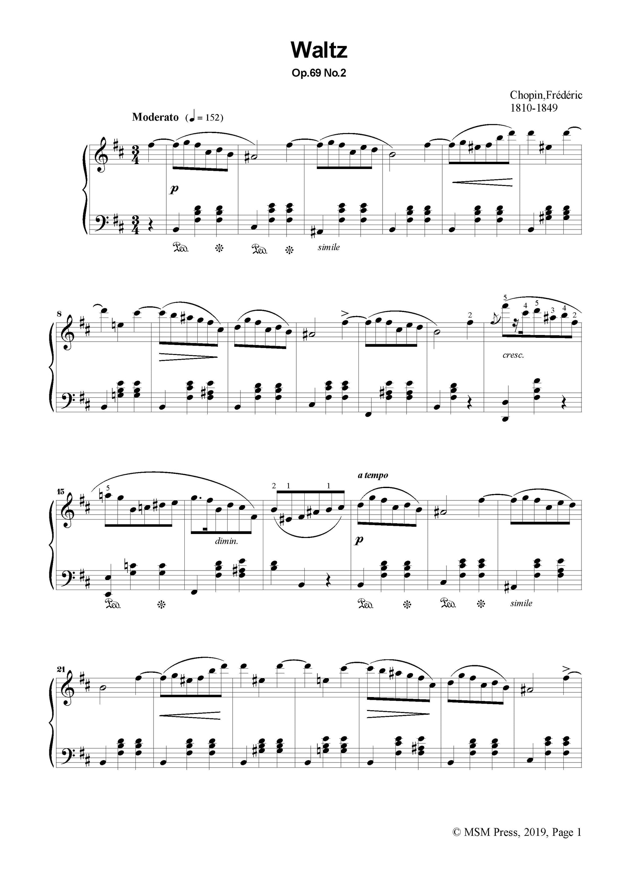 2025年新作アイテムが続々登場 Chopin Waltz,in b minor,Op.69 No.2(Version 2),for Piano 趣味・スポーツ・実用