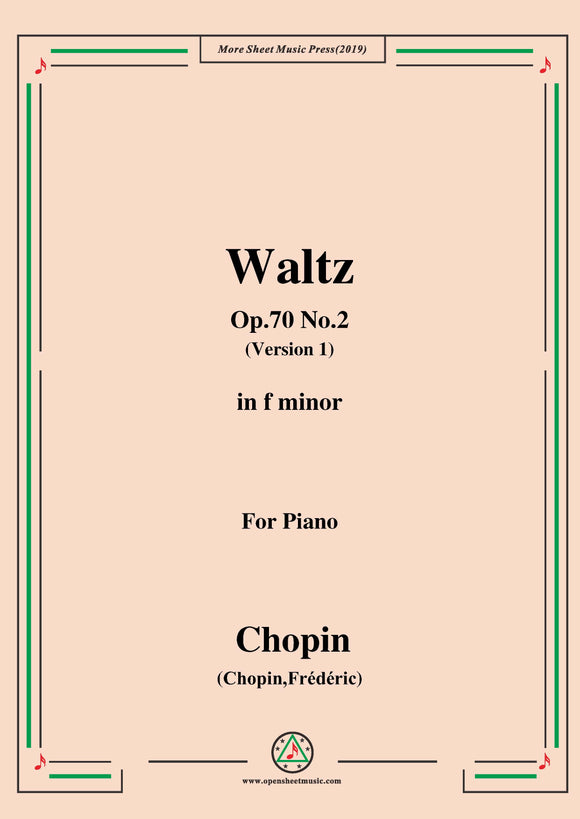 Chopin-Waltz Op.70 No.2 in f minor,for Piano