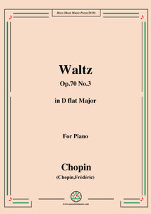 Chopin-Waltz Op.70 No.3 in D flat Major,for Piano