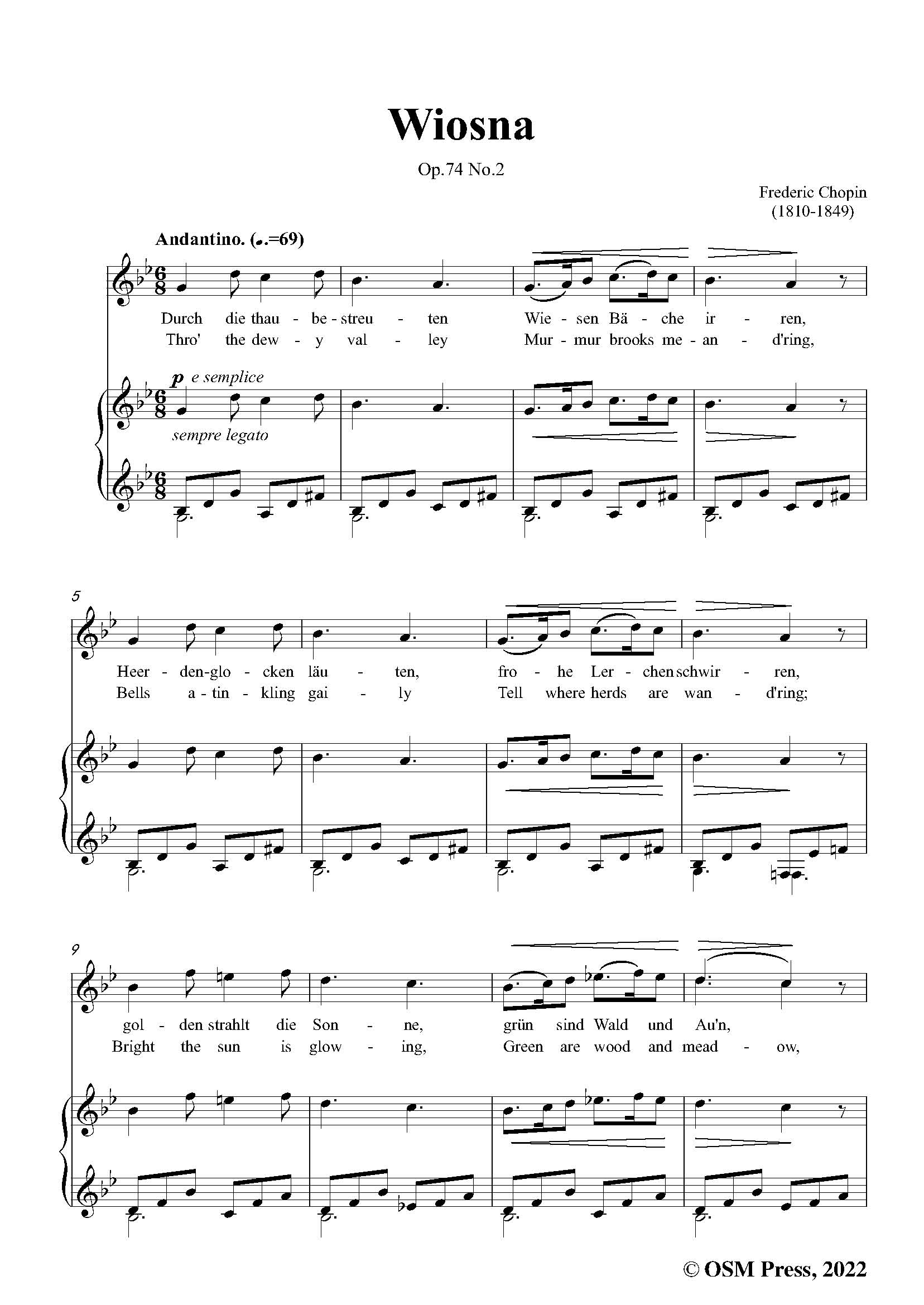 Chopin Wiosna,Op.74 No.2 – Open Sheet Music