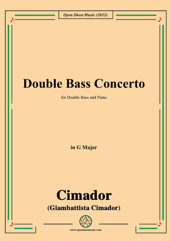 Cimador-Double Bass Concerto,in G Major