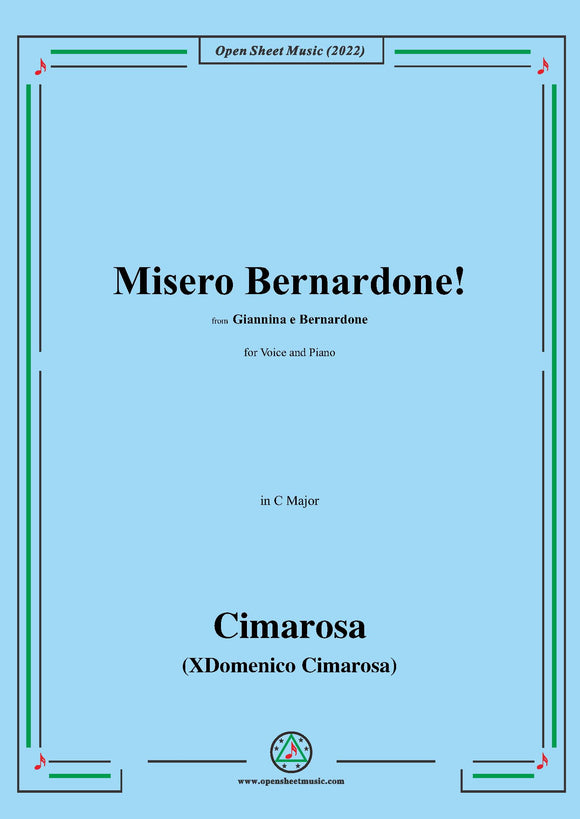 Cimarosa-Misero Bernardone!,from Giannina e Bernardone,for Voice and Piano