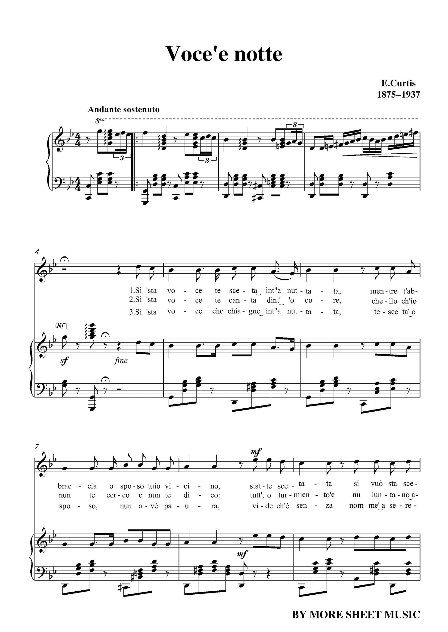 De Curtis Voce'e notte – Open Sheet Music