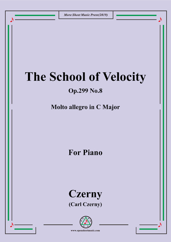 Czerny-The School of Velocity,Op.299 No.8,Molto allegro in C Major,for Piano