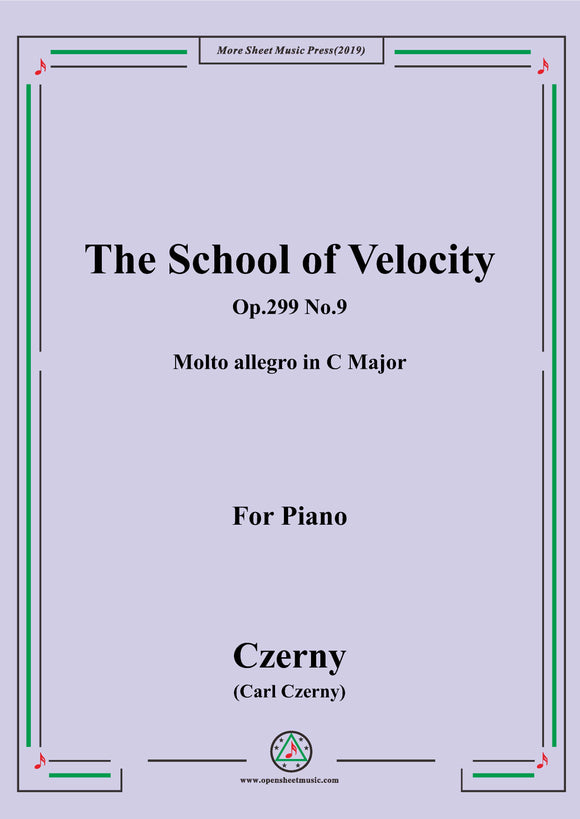 Czerny-The School of Velocity,Op.299 No.9,Molto allegro in C Major,for Piano