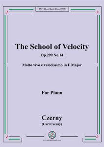 Czerny-The School of Velocity,Op.299 No.14,Molto vivo e velocissimo in F Major,for Piano