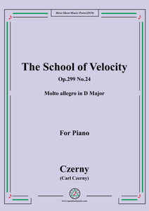 Czerny-The School of Velocity,Op.299 No.24,Molto allegro in D Major,for Piano