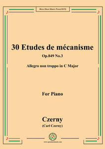 Czerny-30 Etudes de mécanisme,Op.849 No.3,Allegro non troppo in C Major,for Piano