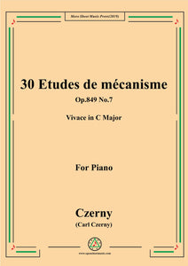 Czerny-30 Etudes de mécanisme,Op.849 No.7,Vivace in C Major,for Piano
