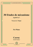 Czerny-30 Etudes de mécanisme,Op.849 No.7,Vivace in C Major,for Piano