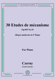 Czerny-30 Etudes de mécanisme,Op.849 No.10,Allegro moderato in F Major,for Piano