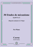 Czerny-30 Etudes de mécanisme,Op.849 No.12,Allegretto animato in G Major,for Piano
