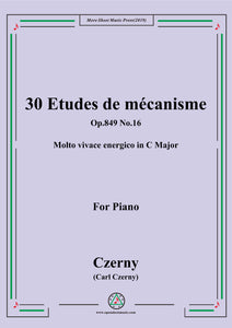 Czerny-30 Etudes de mécanisme,Op.849 No.16,Molto vivace energico in C Major,for Piano