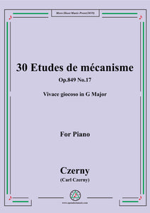 Czerny-30 Etudes de mécanisme,Op.849 No.17,Vivace giocoso in G Major,for Piano
