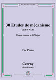 Czerny-30 Etudes de mécanisme,Op.849 No.17,Vivace giocoso in G Major,for Piano