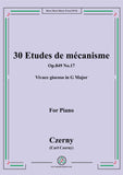 Czerny-30 Etudes de mécanisme,Op.849 No.17,Vivace giocoso in G Major,for Piano