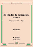 Czerny-30 Etudes de mécanisme,Op.849 No.20,Allegro piacevole F Major,for Piano