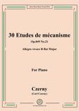 Czerny-30 Etudes de mécanisme,Op.849 No.21,Allegro vivace B flat Major,for Piano
