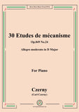 Czerny-30 Etudes de mécanisme,Op.849 No.24,Allegro moderato in D Major,for Piano
