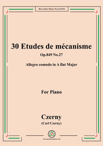 Czerny-30 Etudes de mécanisme,Op.849 No.27,Allegro comodo in A flat Major,for Piano