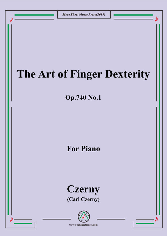 Czerny-The Art of Finger Dexterity,Op.740 No.1,for Piano