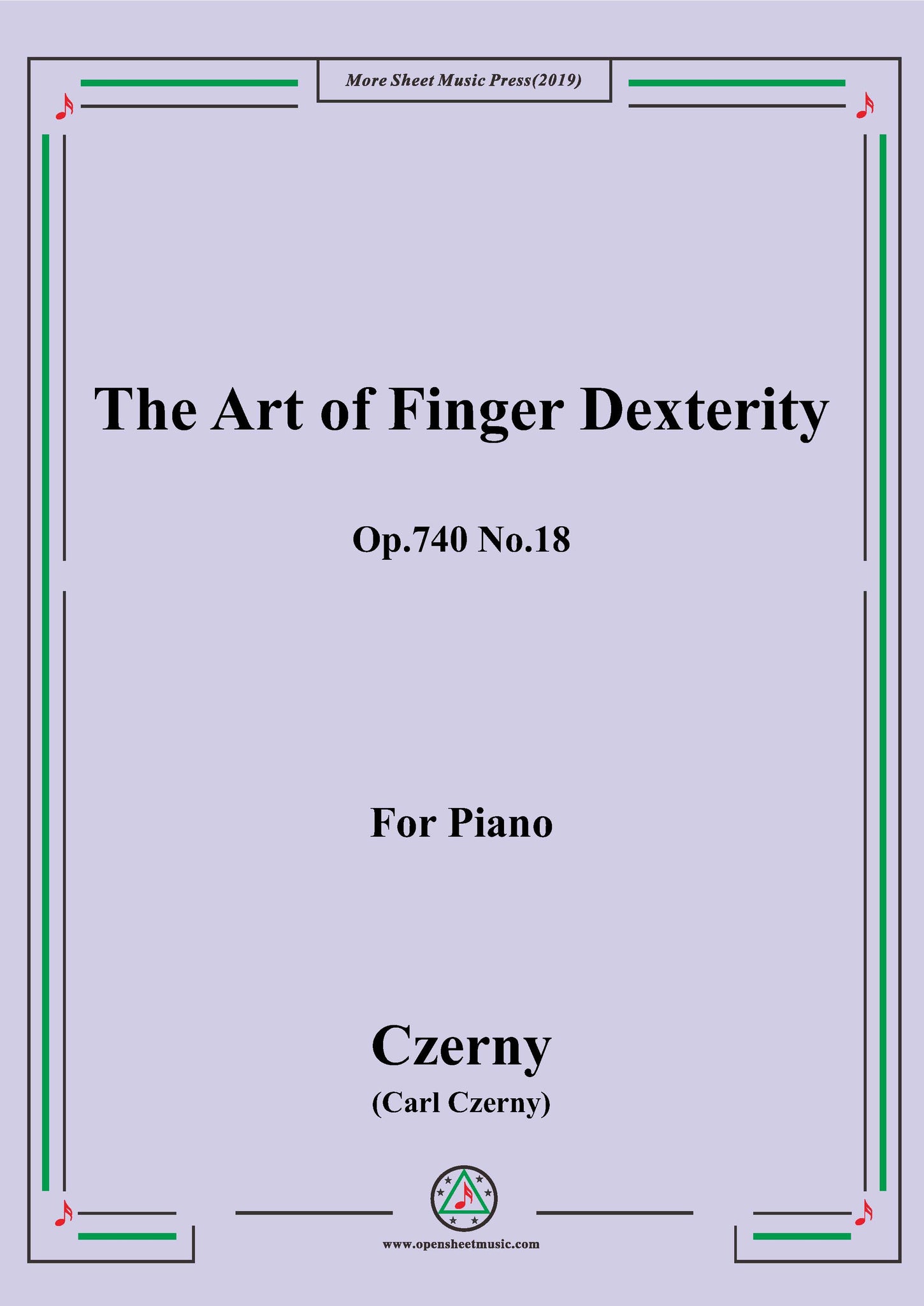 Czerny The Art of Finger Dexterity,Op.740 No.18,for Piano Open Sheet