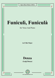 Denza-Funiculì,Funicula,in E flat Major,for Voice and Piano